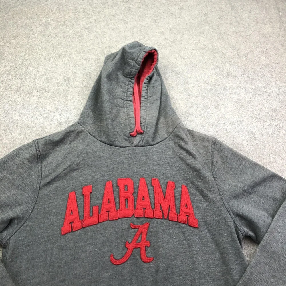 Alabama Crimson Tide Hoodie Womens L Gray NCAA Football Pressbox Sweatshirt